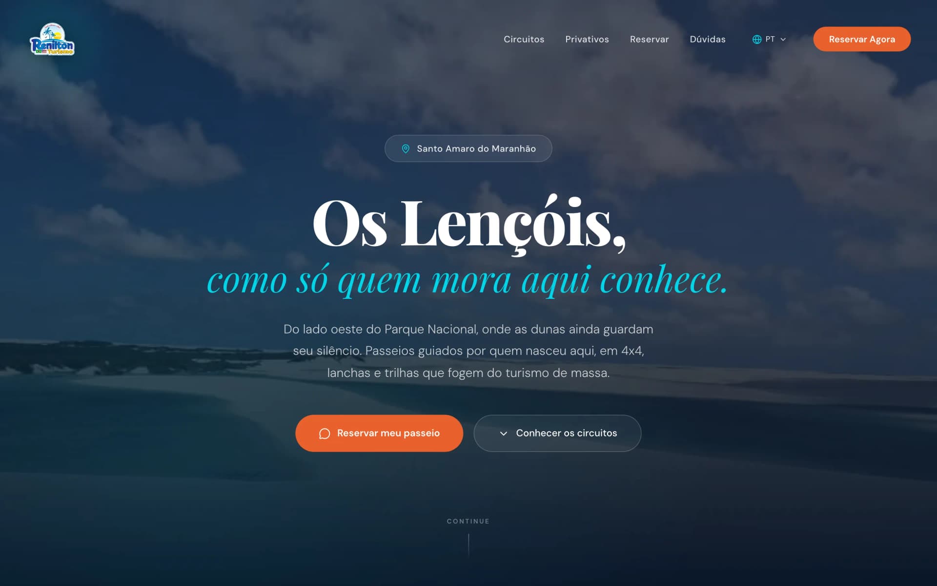 Site Renilton Turismo, captura de tela